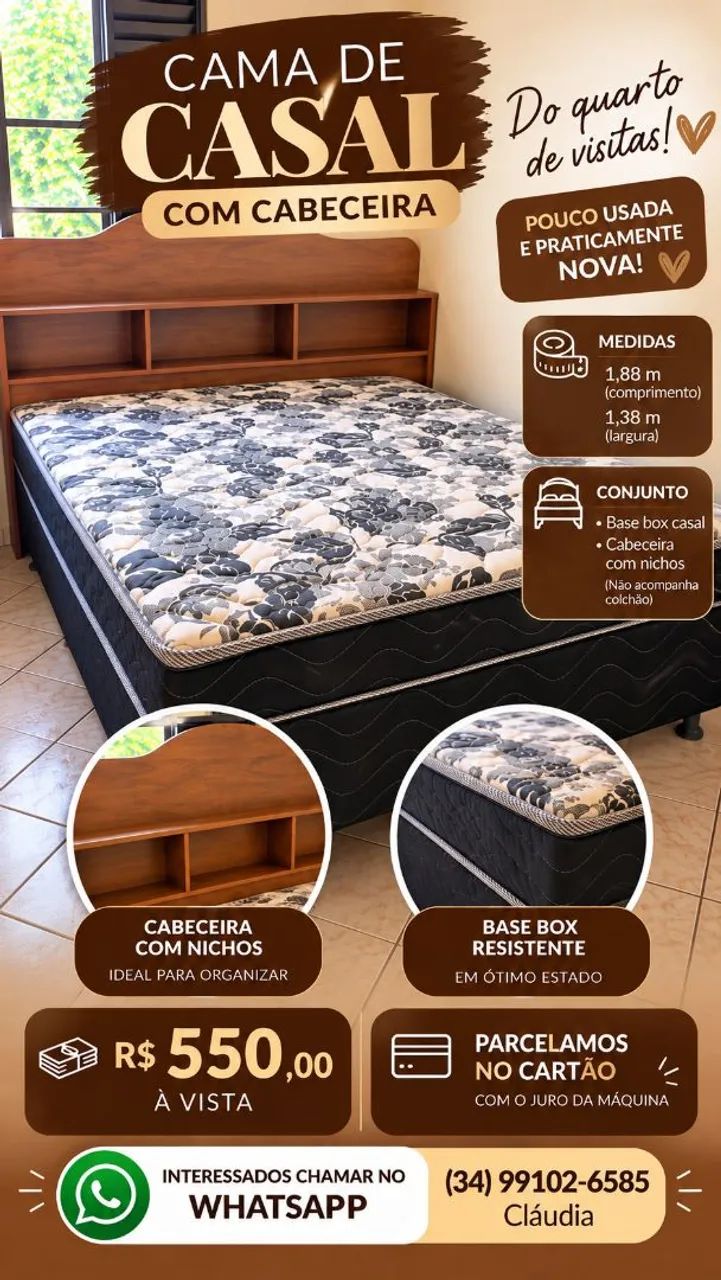 Vendo cama box casal