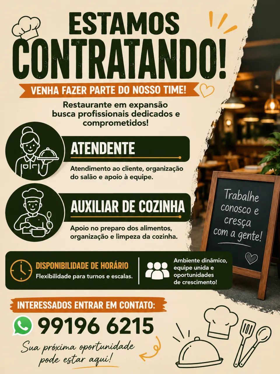 Vaga para Restaurante 