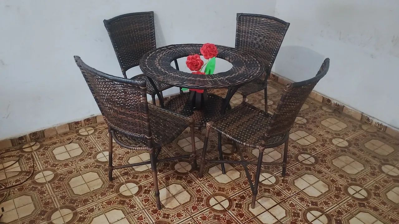 Jogo de mesa de vime sintético  - Foto 3