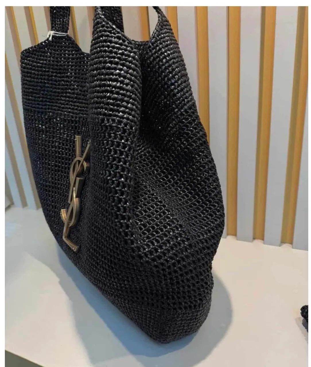 Bolsa saint laurent icare tote raffia preta INSPIRED - Foto 2