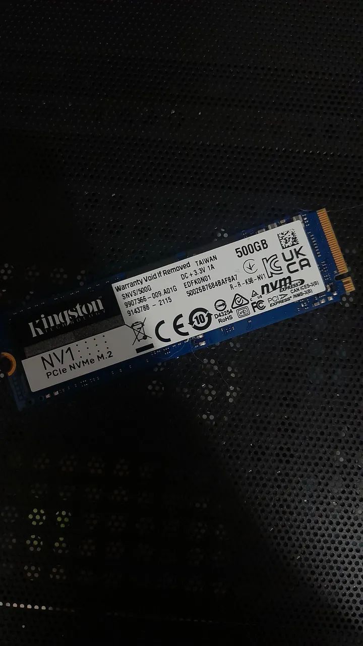 SSD Kingston SNVS 500GB padrão NV1 formato M.2