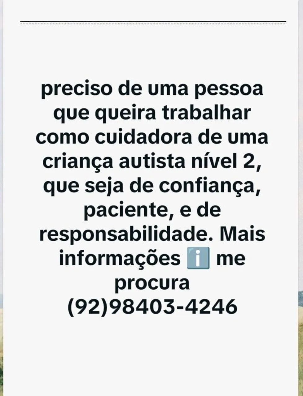 Cuidadora ou babá 