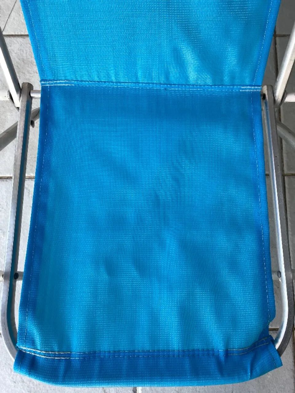 Cadeira praia azul em alumínio - Foto 3