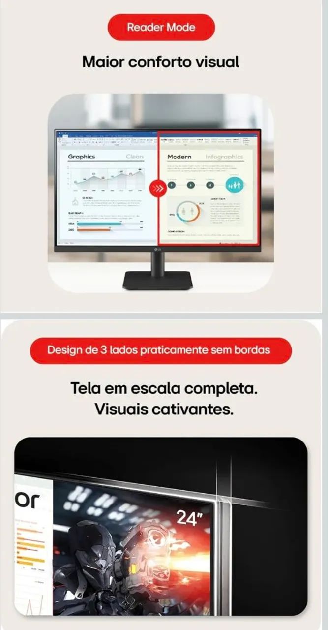 Monitor LG 24" 100Hz IPS Full HD - Foto 5