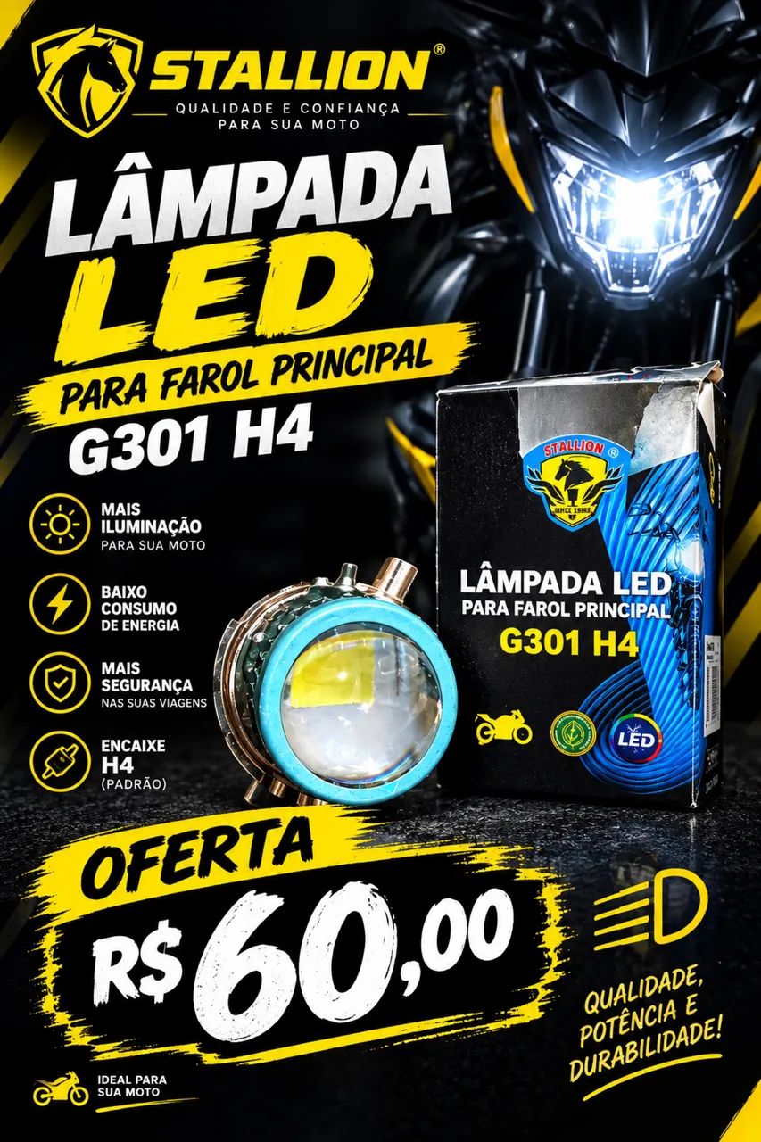 LÂMPADA LED G301 H4 - FAROL PRINCIPAL 
