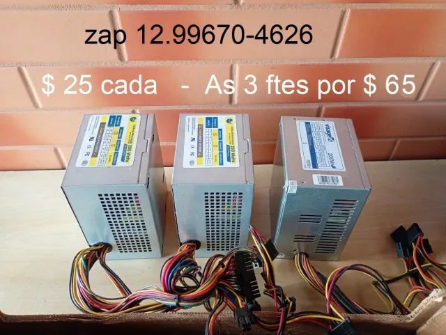 Fonte Atx 450/200 pra Computador Cpu Intel i3 Amd. 