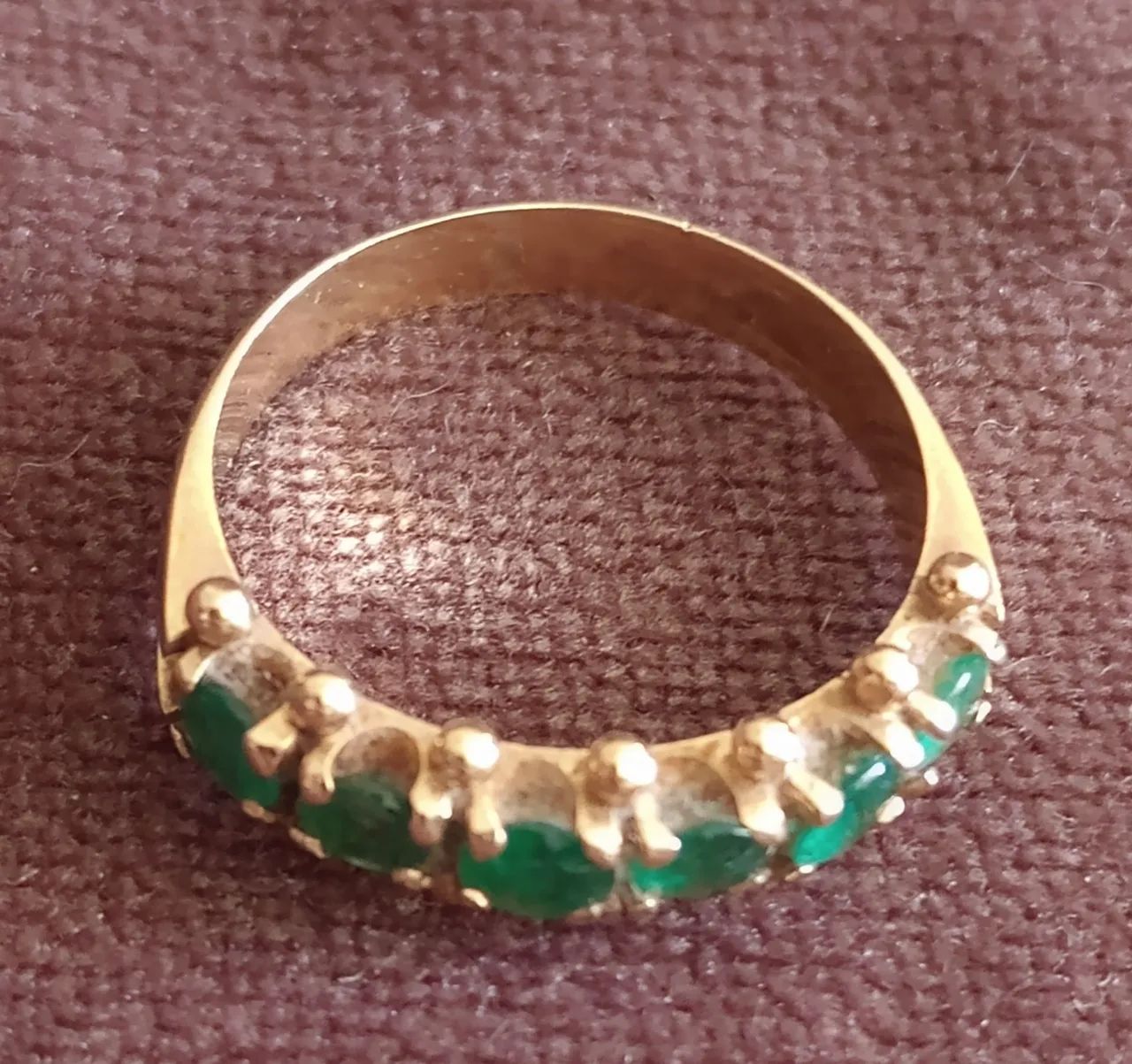 Anel de ouro 18k com esmeraldas - jóia de ouro 18k