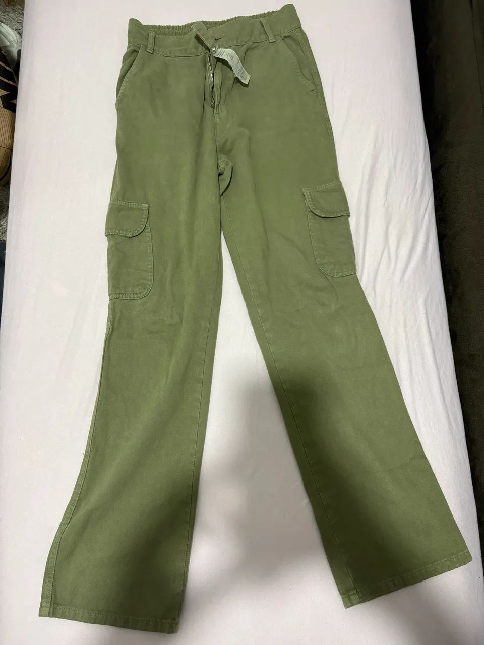 Calça Cargo Jeans Verde Tam.34