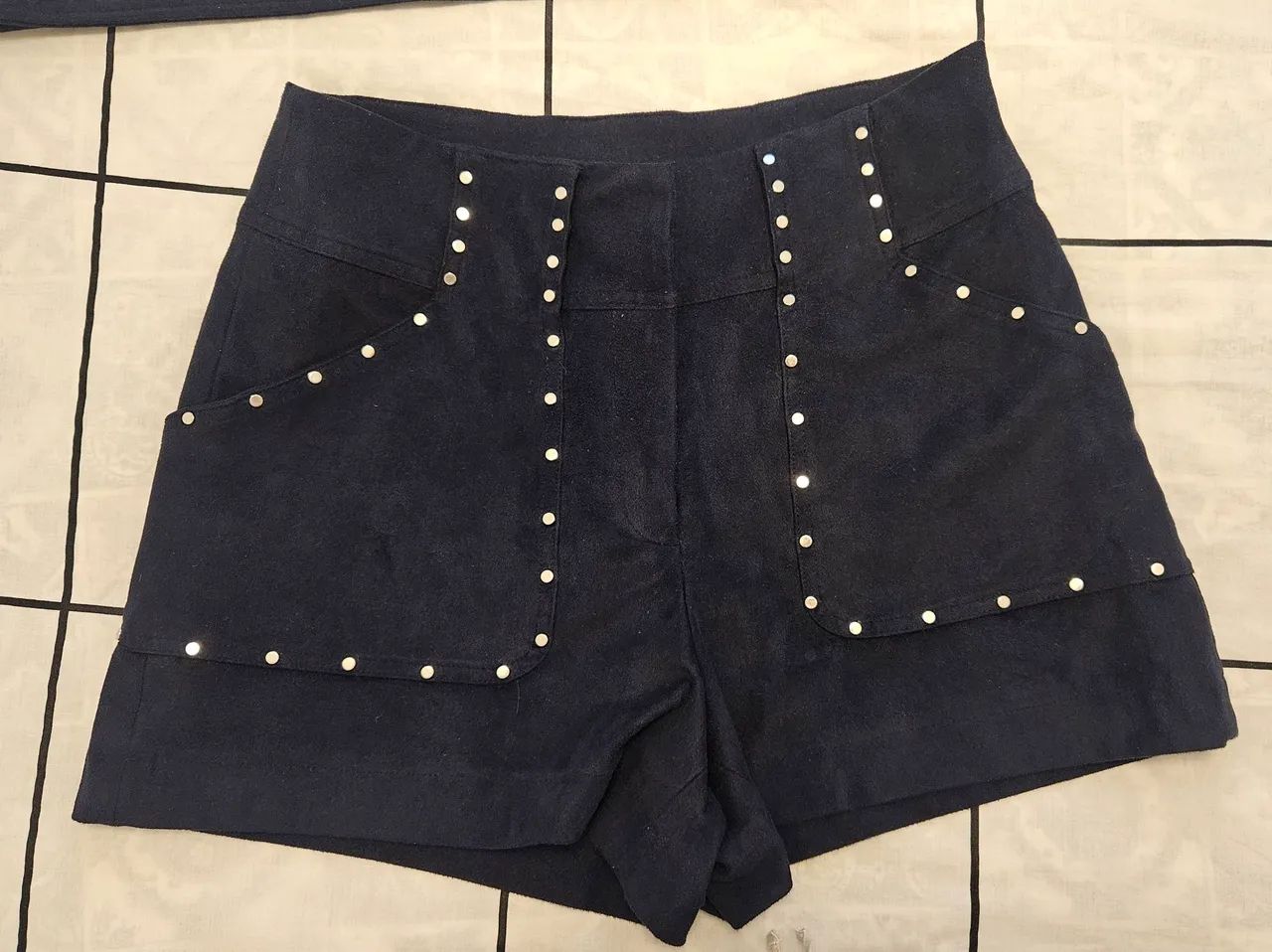 Short Le Lis Blanc suede azul marinho