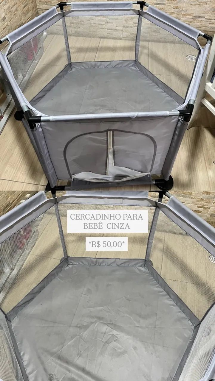 CERCADINHO PARA BEBÊ  CINZA