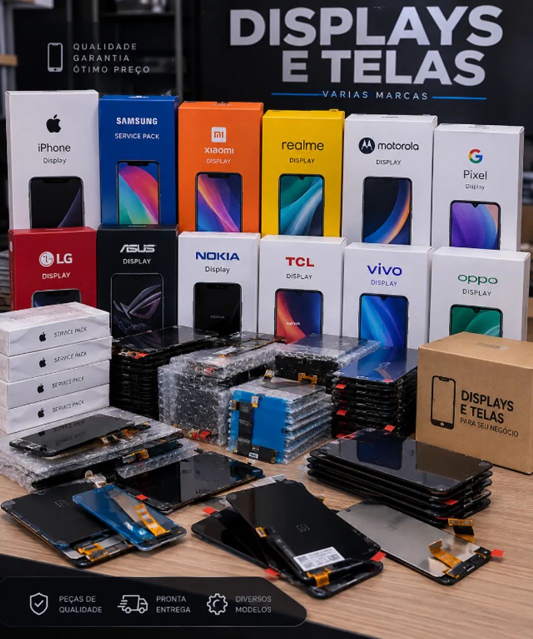 LOTE DE DISPLEY E TELAS DE CELULARES NOVAS
