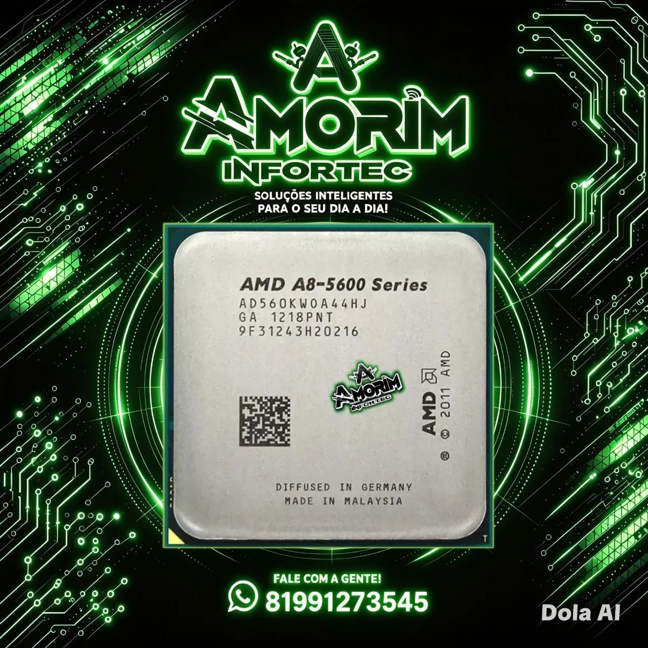 PROCESSADOR AMD A8-5600K, 3.9GHz MAX TURBO.