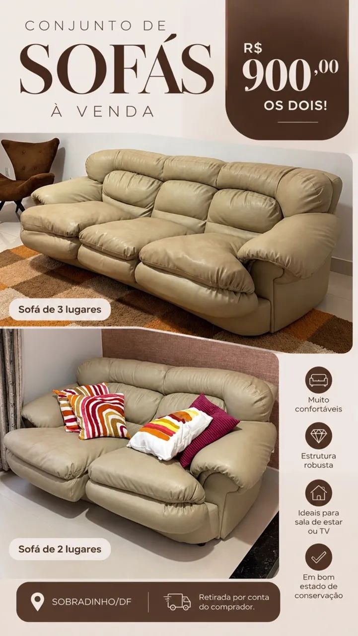 VENDO CONJUNTO DE SOFÁS