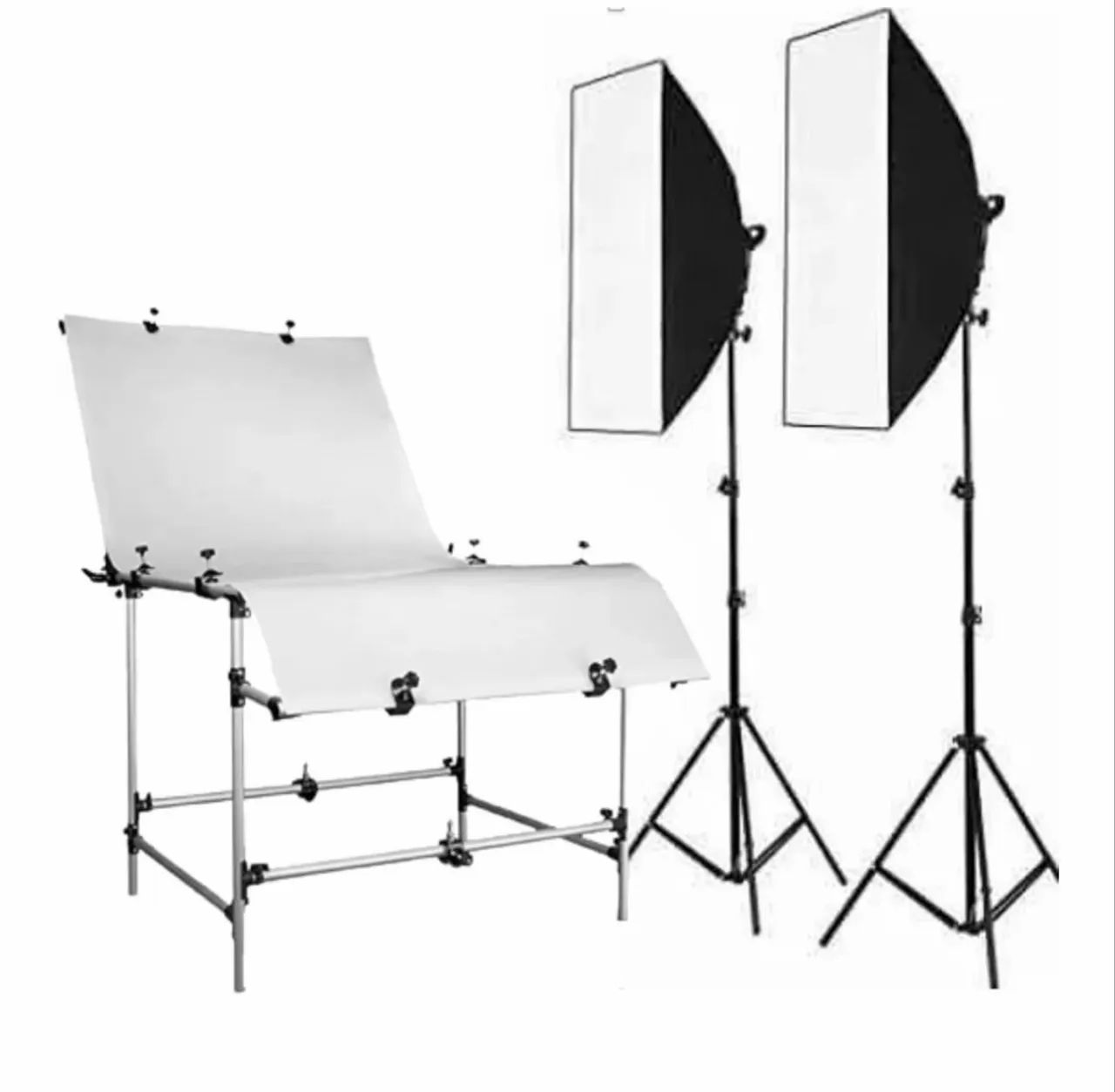 Kit Mesa Still de 1,3m e dois softbox com 2 tripés  - Foto 3