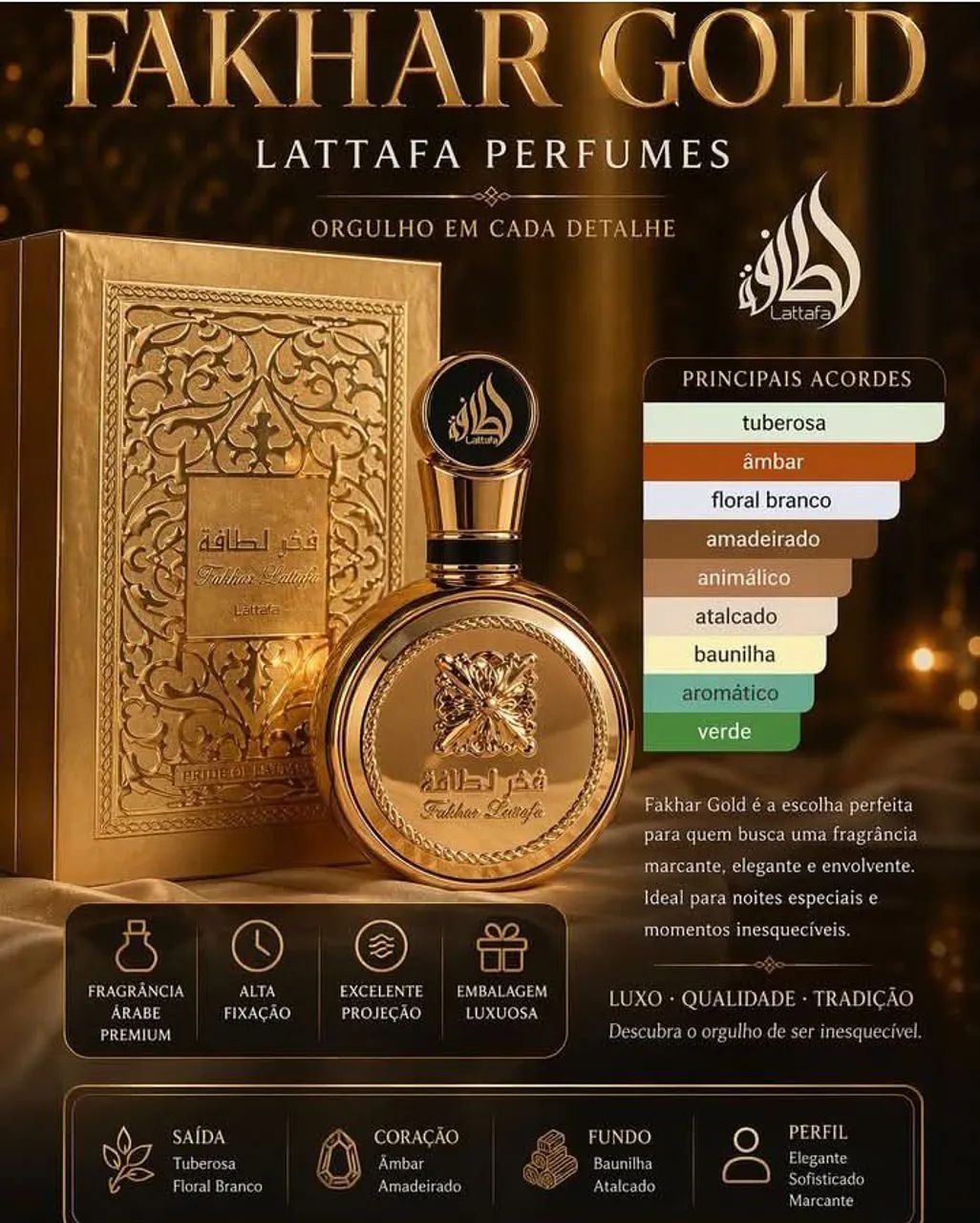 Perfume Fakhar Gold Lattafa Original e Lacrado  - Foto 3