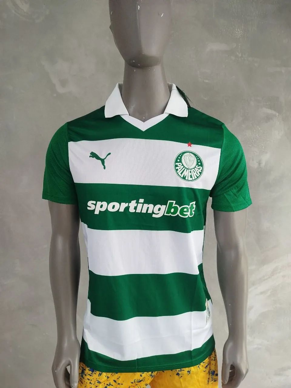 Camisa Palmeiras listrada jogador 