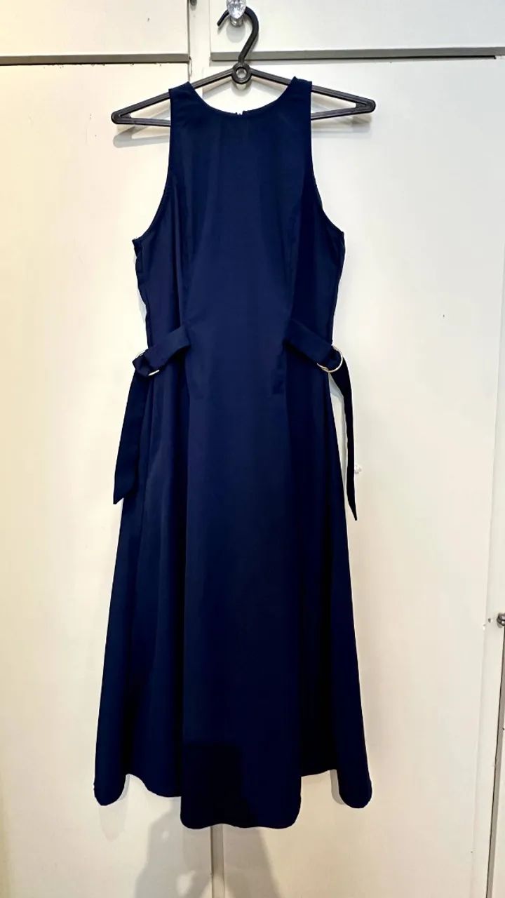 Vestido Midi Alfaiataria Azul Marinho - completamente Novo - Tamanho P/36 - Elegante - Foto 2