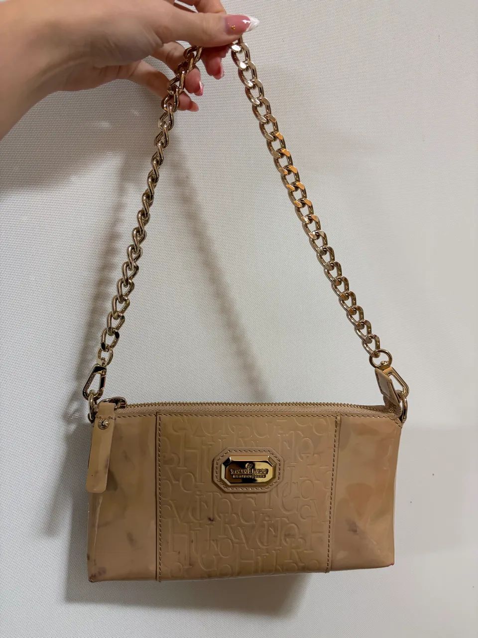 BOLSA VICTOR HUGO | BEGE COM CORRENTE 