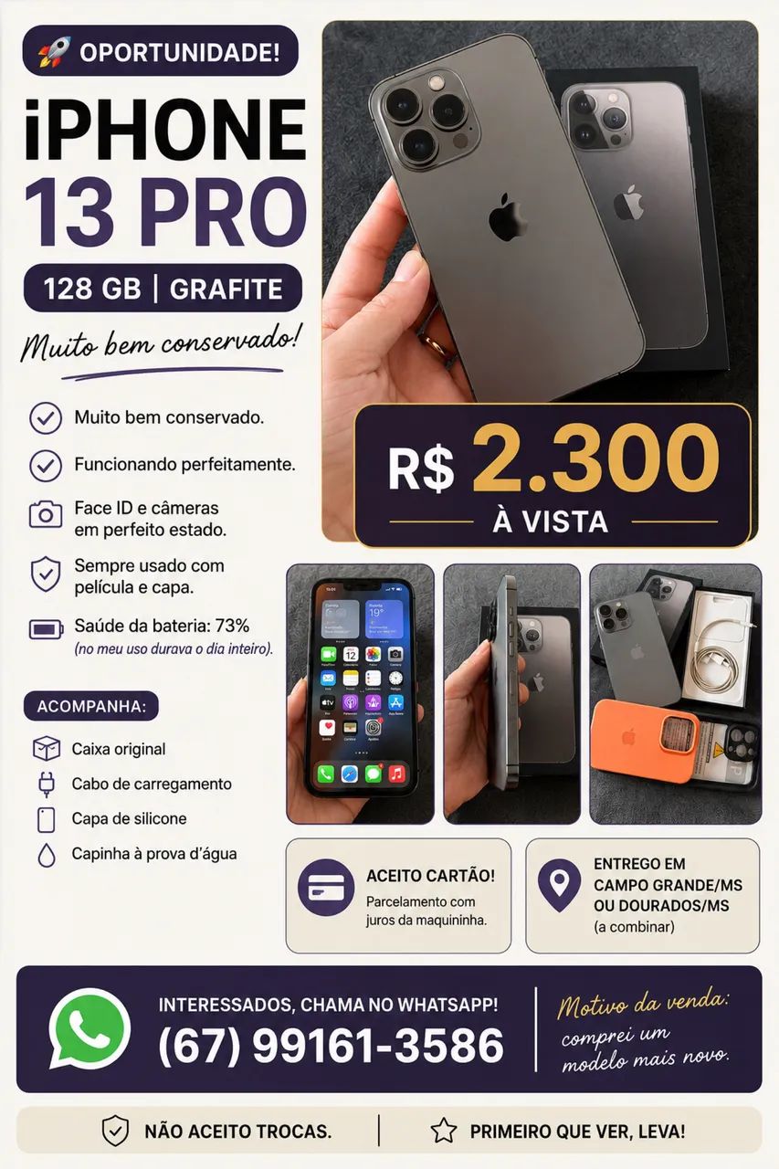 ? iPhone 13 Pro 128 GB Grafite - Foto 5