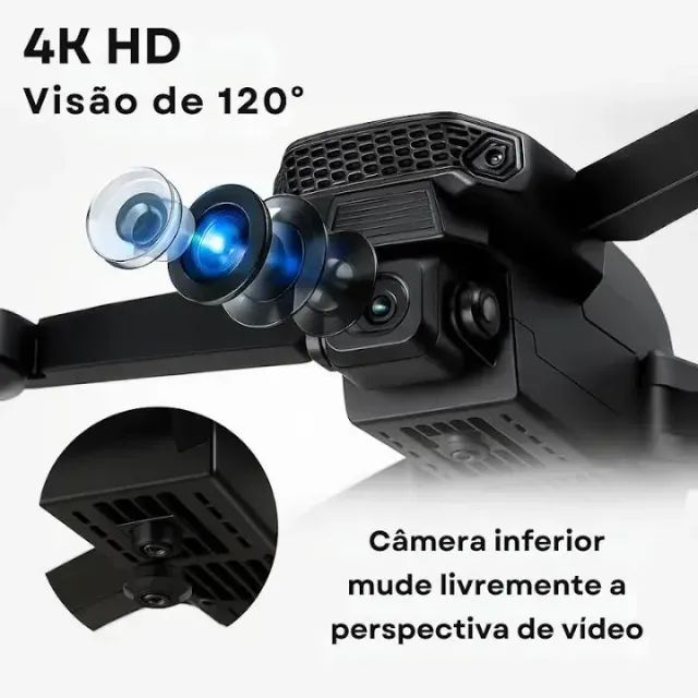 Drone E88 Profissional com Câmera 4K WiFi Controle App Estável e Fácil de pilotar - Foto 3