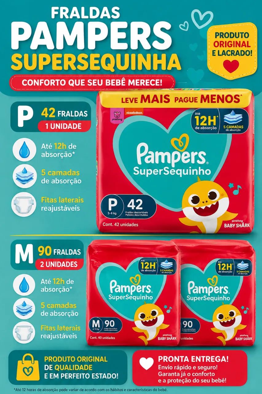 FRALDA PAMPERS e PERSONAL 
