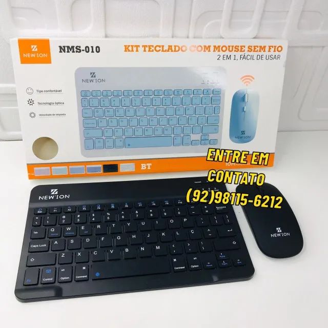Teclado com Mouse Bluetooth Sem Fio - Entrega das 9 até 22hrs