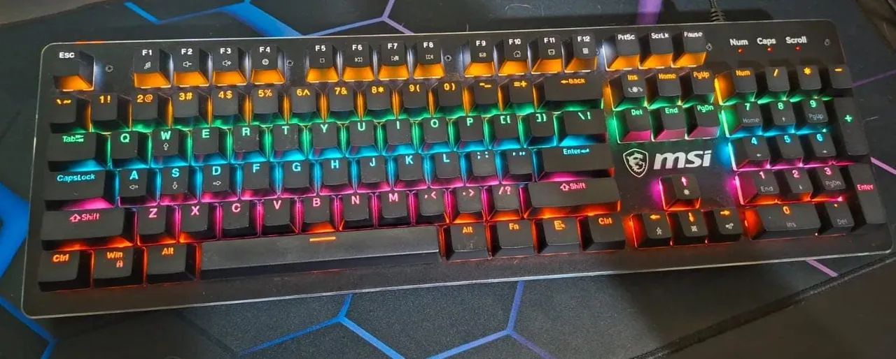 Teclado mecânico MSI GK300 Switch Blue Internacional