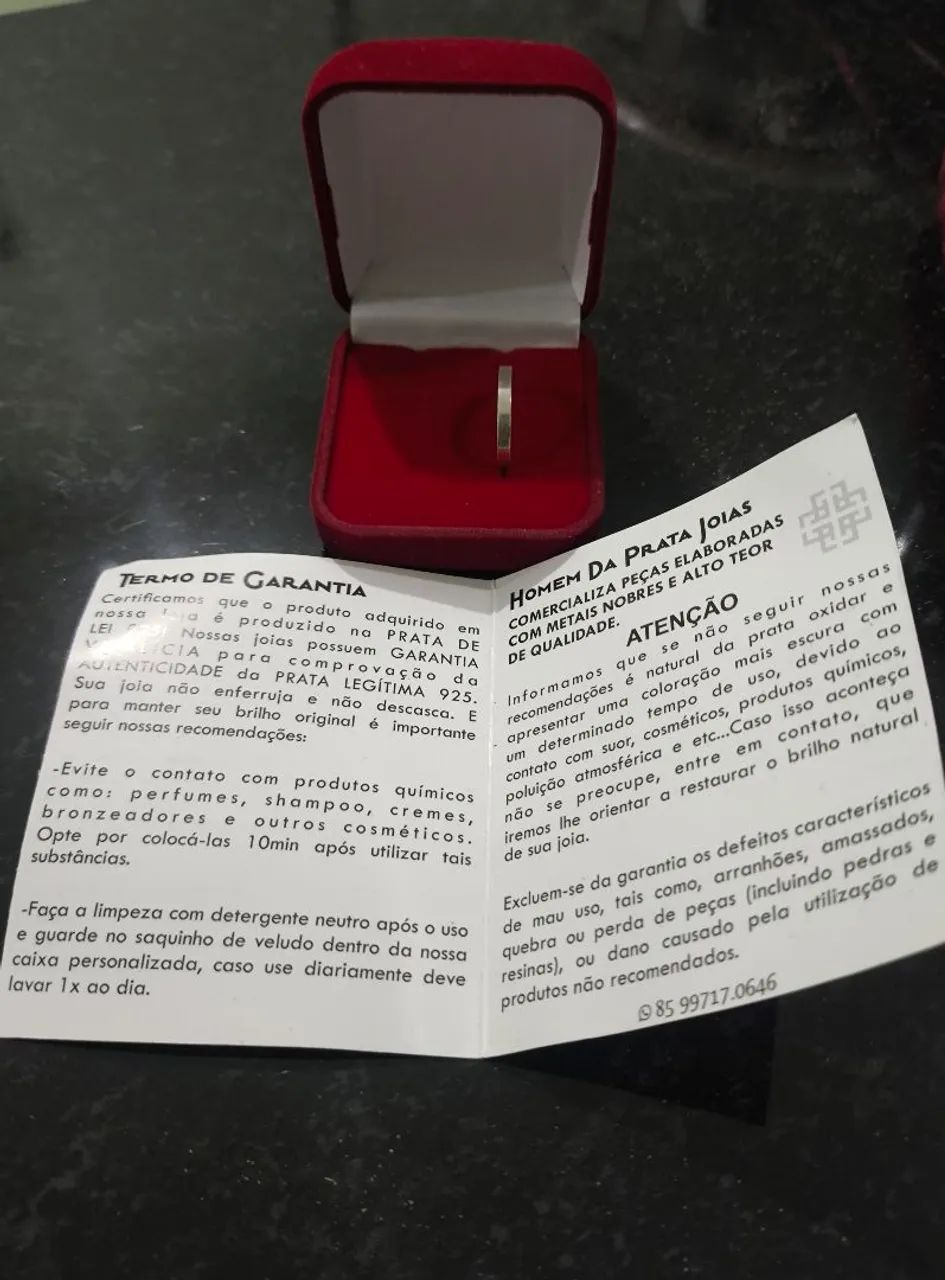 Aliança de prata com caixinha, nova!  - Foto 3