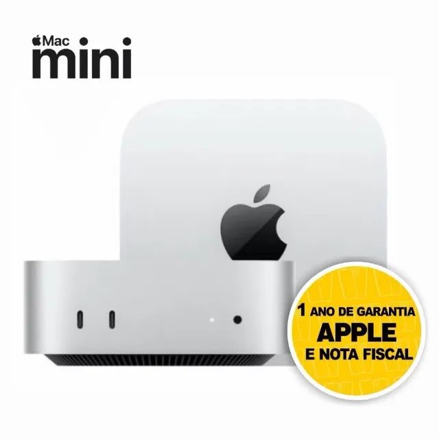 Mac Mini M4 E M2 Apple 8/256GB, 16/256GB E 16/512GB Novo Original