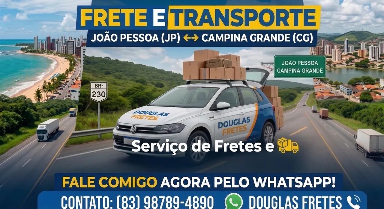 FRETE JOÃO PESSOA & CAMPINA VICE-VERSA