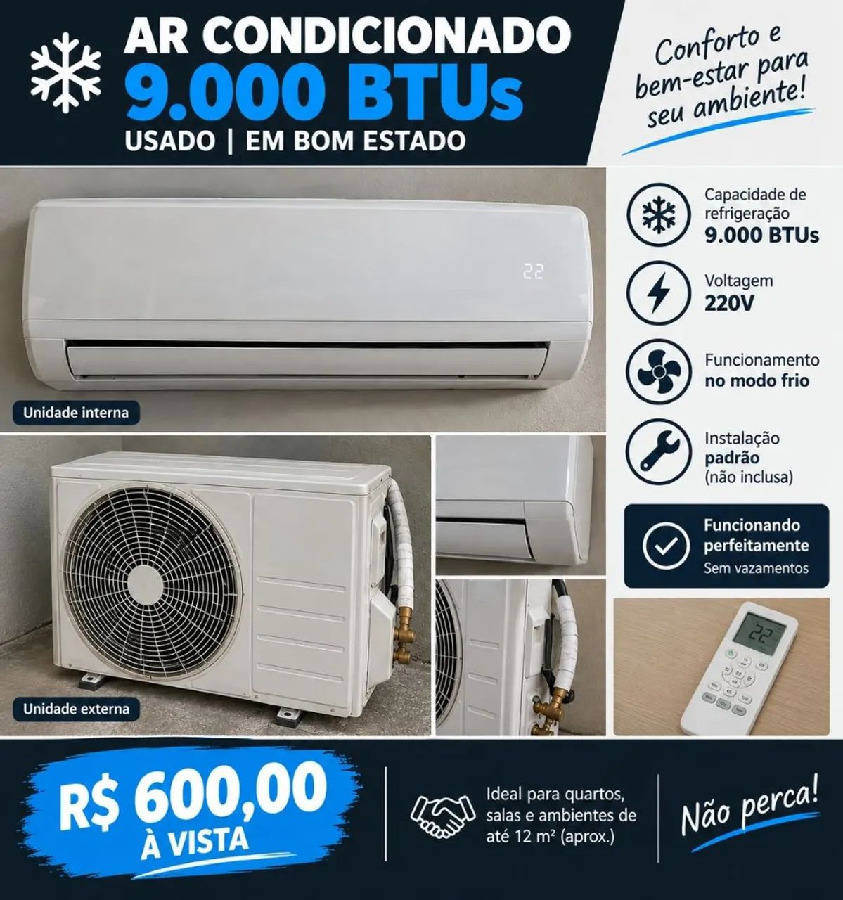 Ar Condicionado 9000Btu's