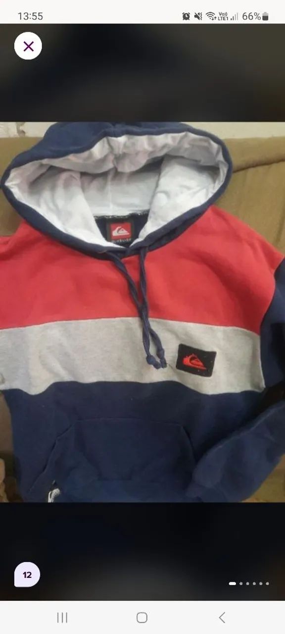 Casaco de moletom quiksilver juvenil 12 com touca
