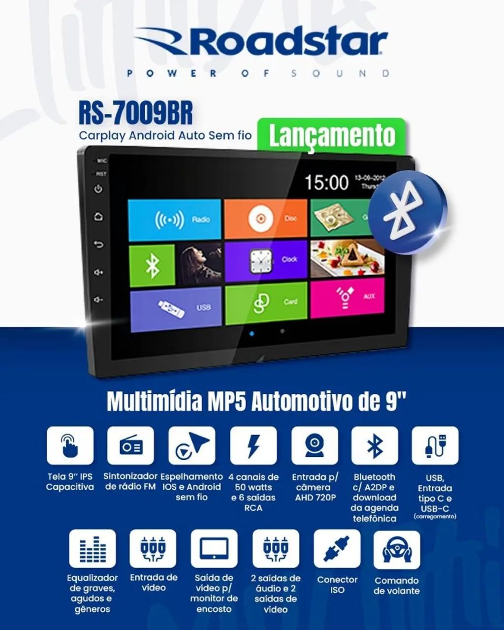 Multimídia 9 Polegadas + Câmera de ré  - Foto 2