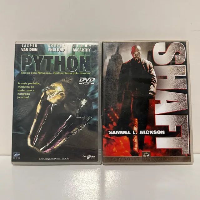 Lote com 2 DVDs Usados - Python e Shaft