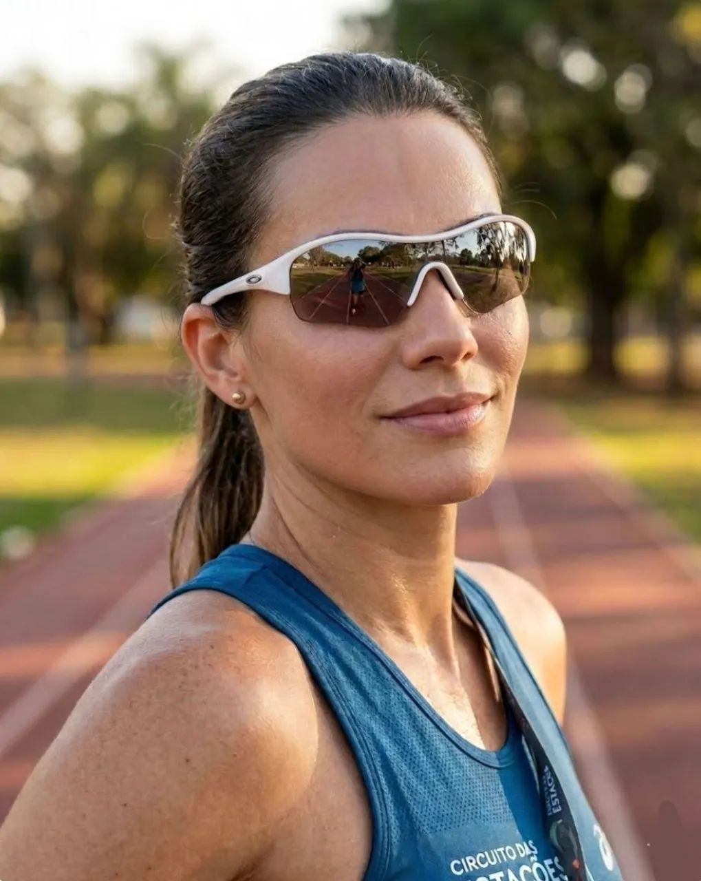 Óculos de Sol Oakley Branco Unissex Corrida Run Trainning Esporte Endure Enduro 
