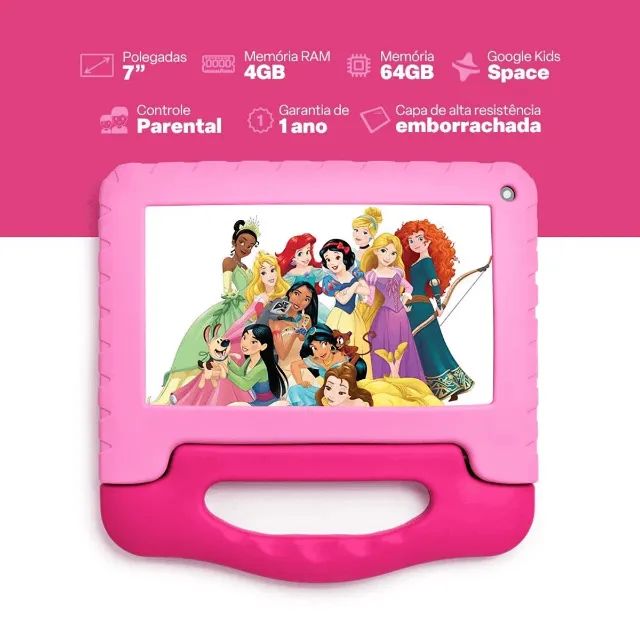 tablet princesas com case #novo - Foto 3