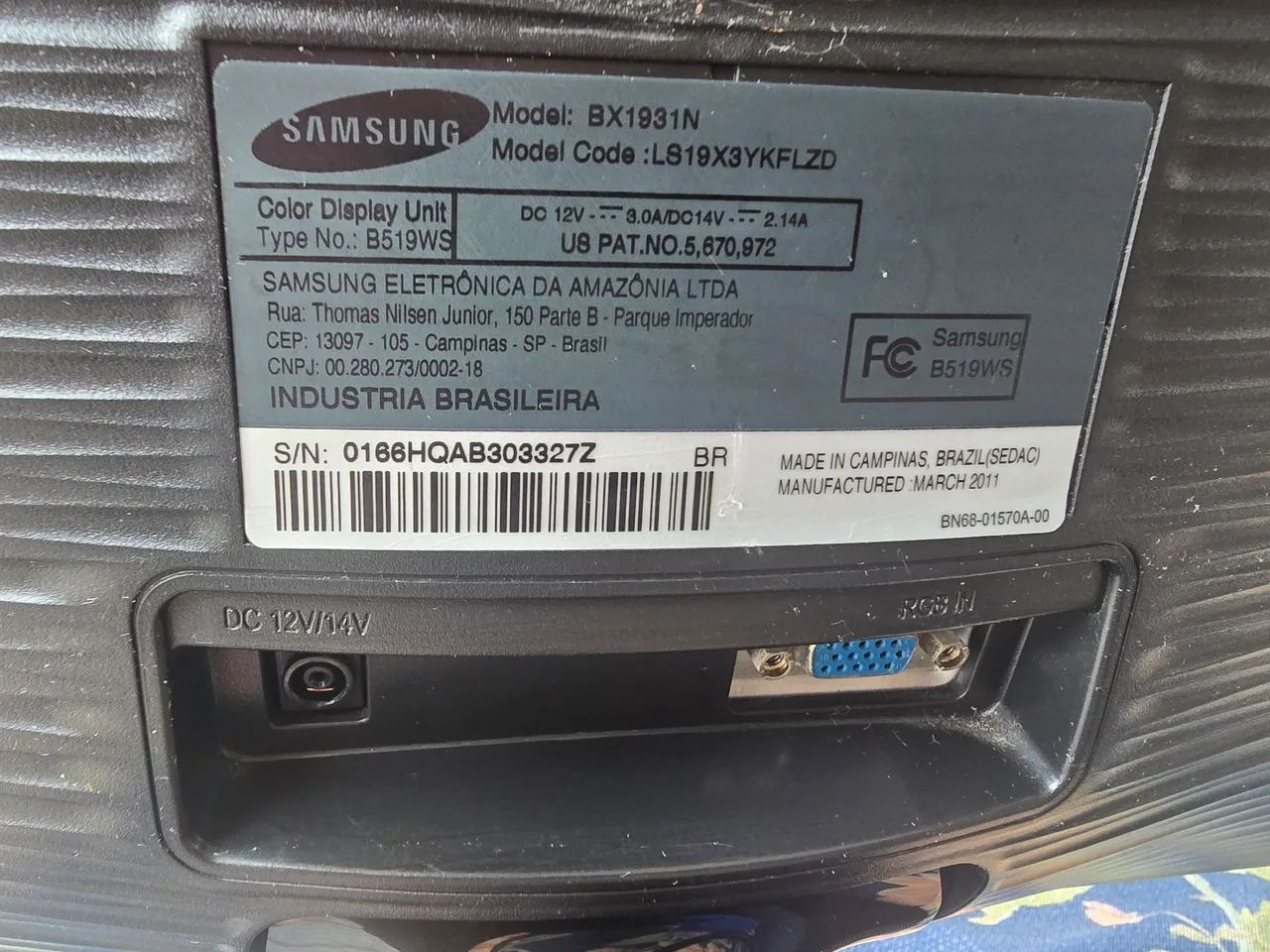 Monitor Samsung BX1931N e Teclado Dell KB216 - Foto 3