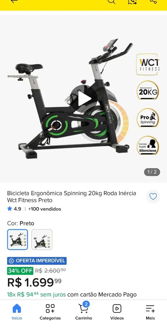 Bicicleta ergométrica spin muito nova  - Foto 2