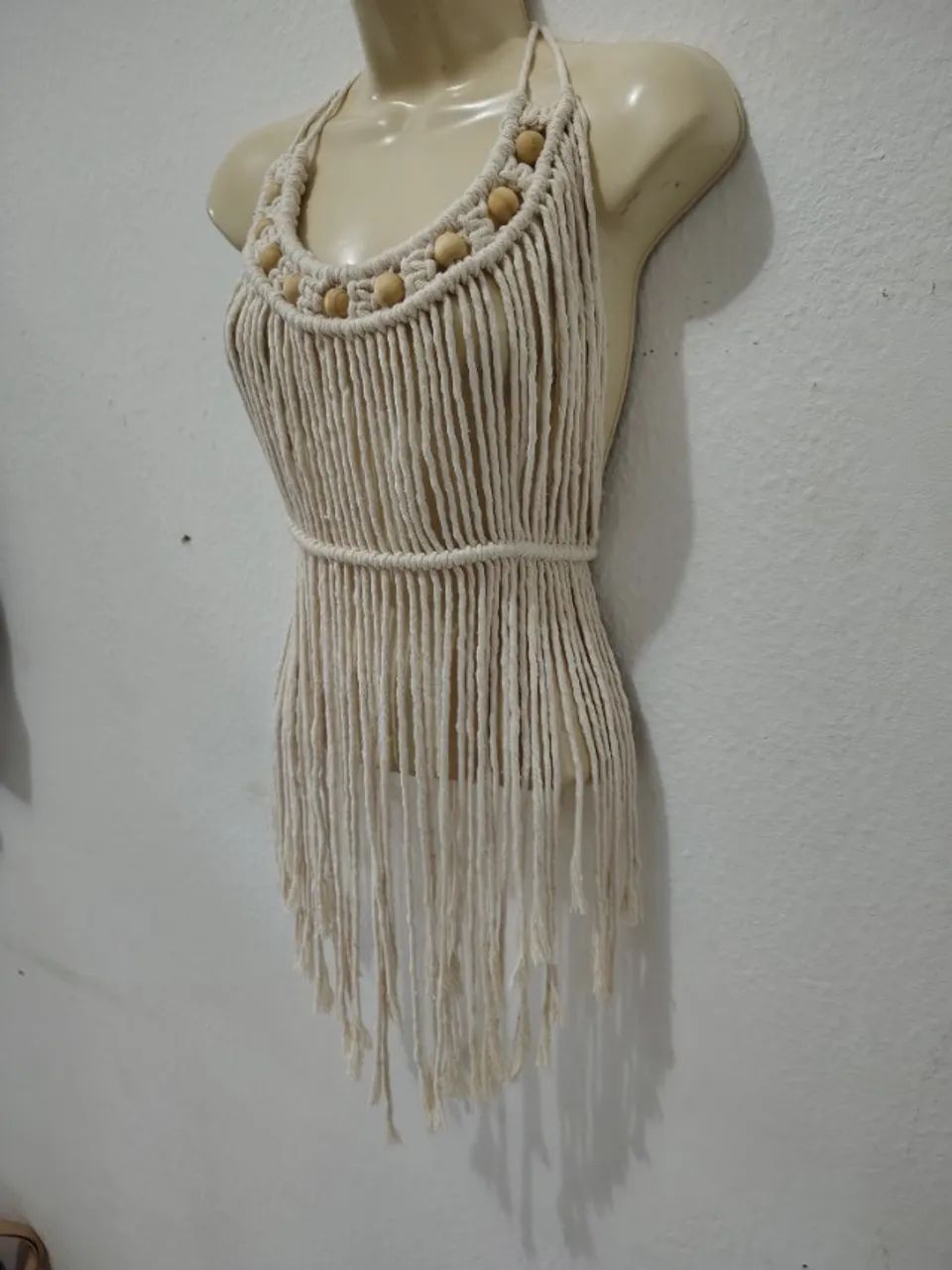 Blusa de macramê off white boho - Foto 2