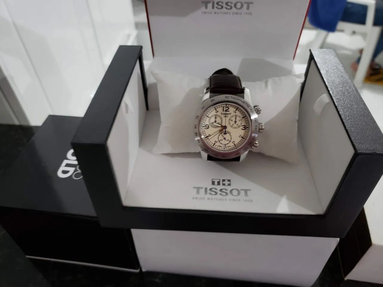 Tissot original pulseira de couro modelo V8 - Foto 2