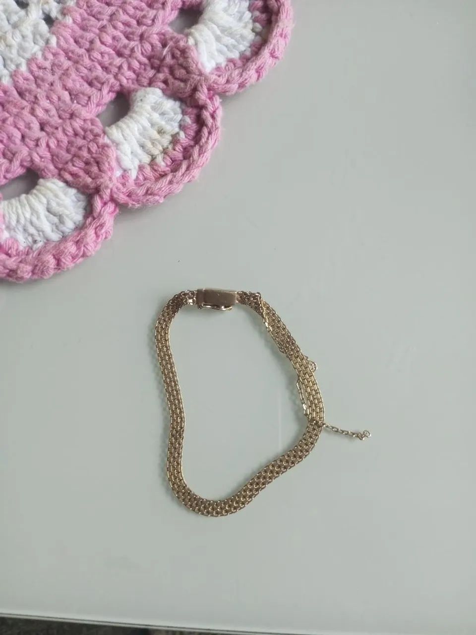 Pulseira de prata banhado a ouro - Foto 2