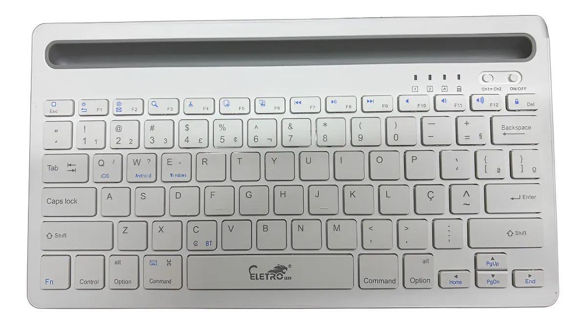 Teclado Bluetooth Duplo Com Apoiador Tablet E Celular Full - Foto 2