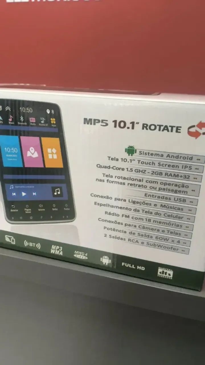 Multimídia de 10.1 polegadas 1 Din giratória.. - Foto 3