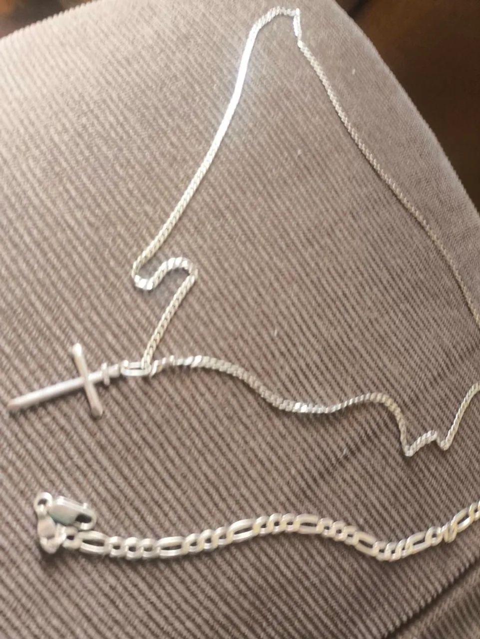 Corrente e pulseira de prata  - Foto 2