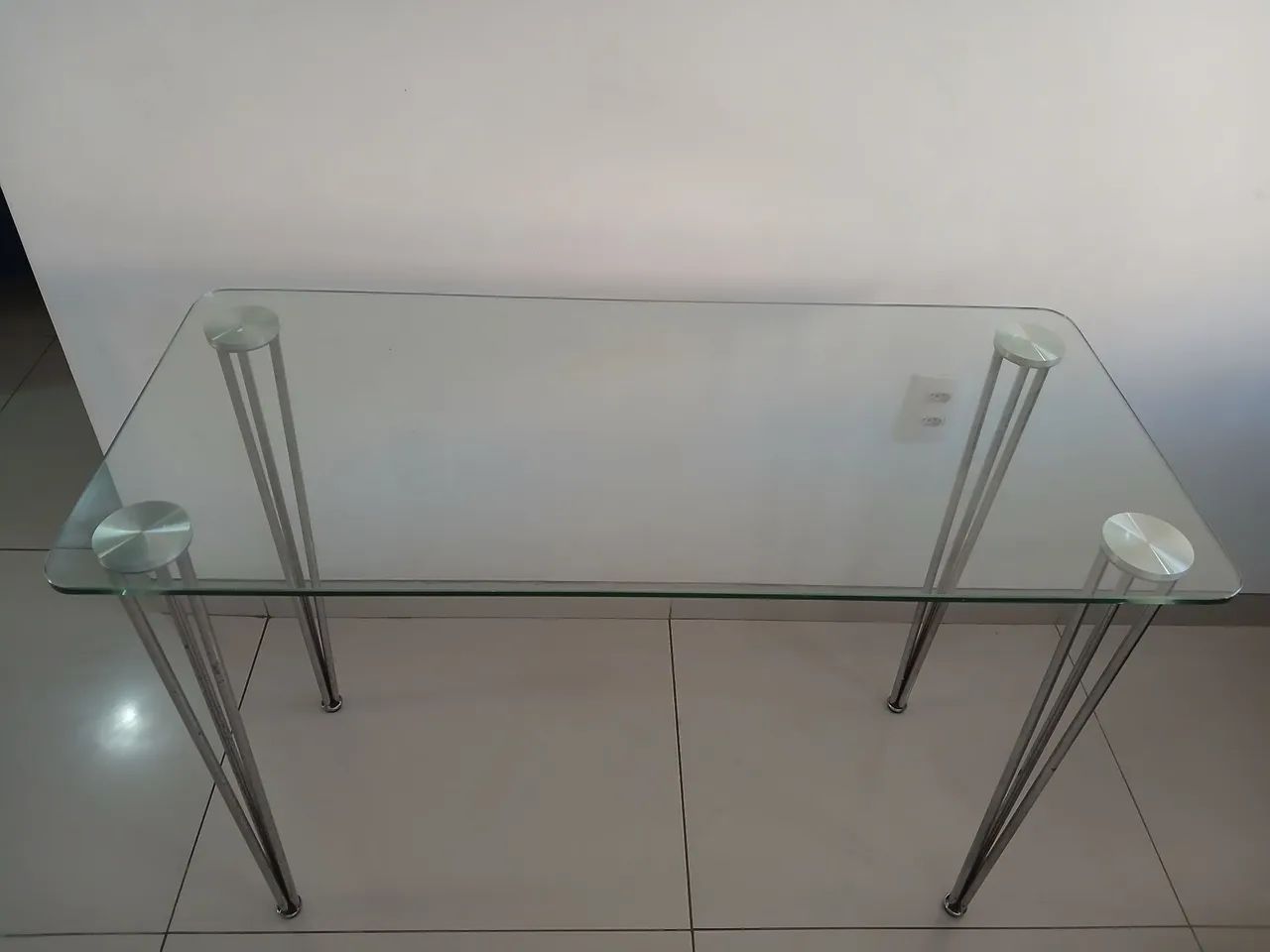 Mesa retangular de vidro 