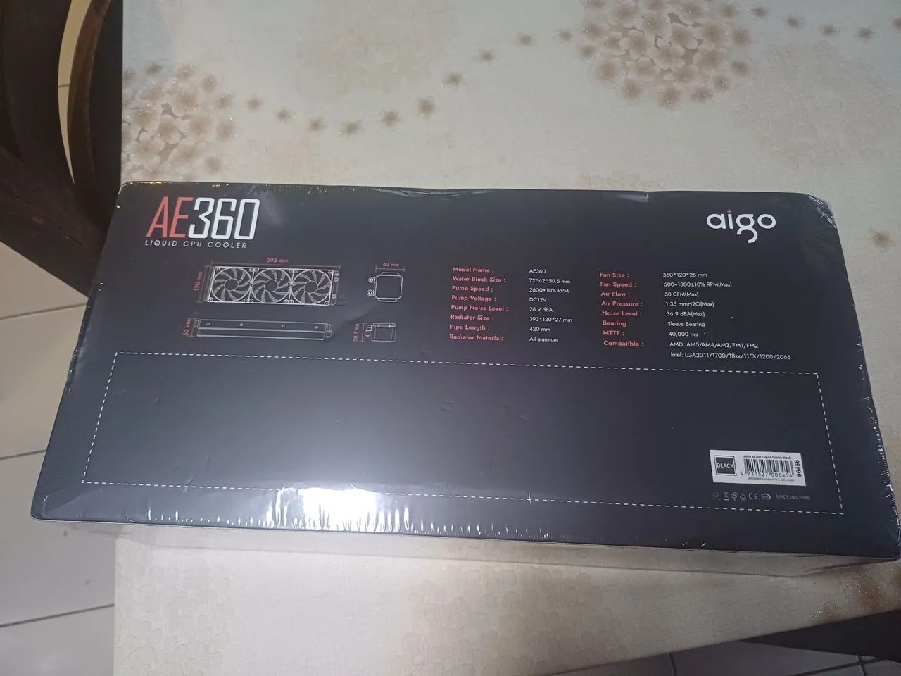 Water cooler 360mm AIGO AE360 Lacrado - Foto 2
