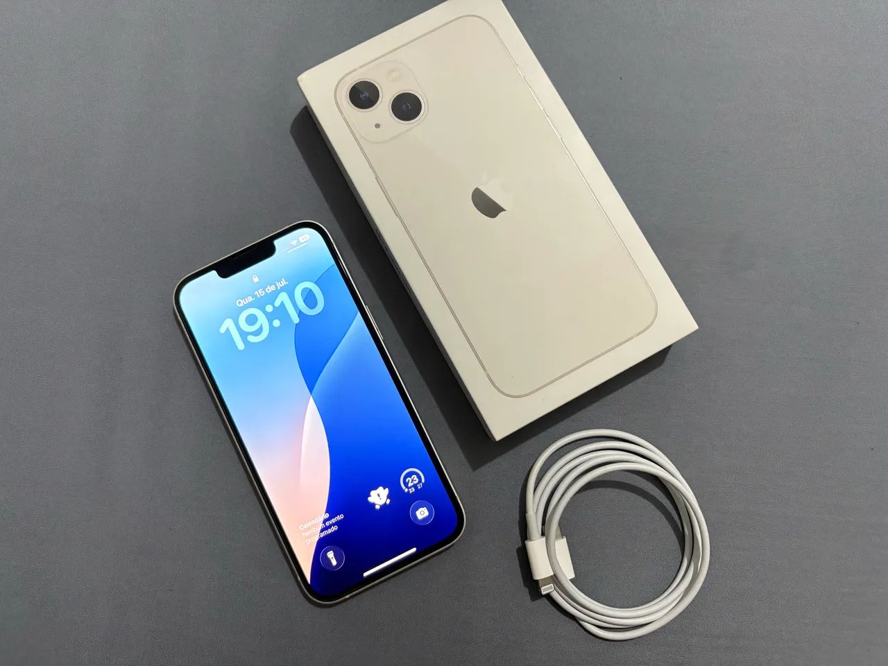 IPhone 13 - 128Gb Branco + Cabo original - Celulares e Smartphones