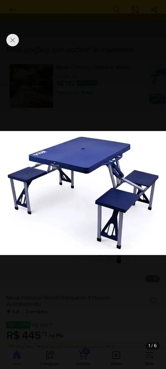 Mesa que vira mala plástica  - Foto 4