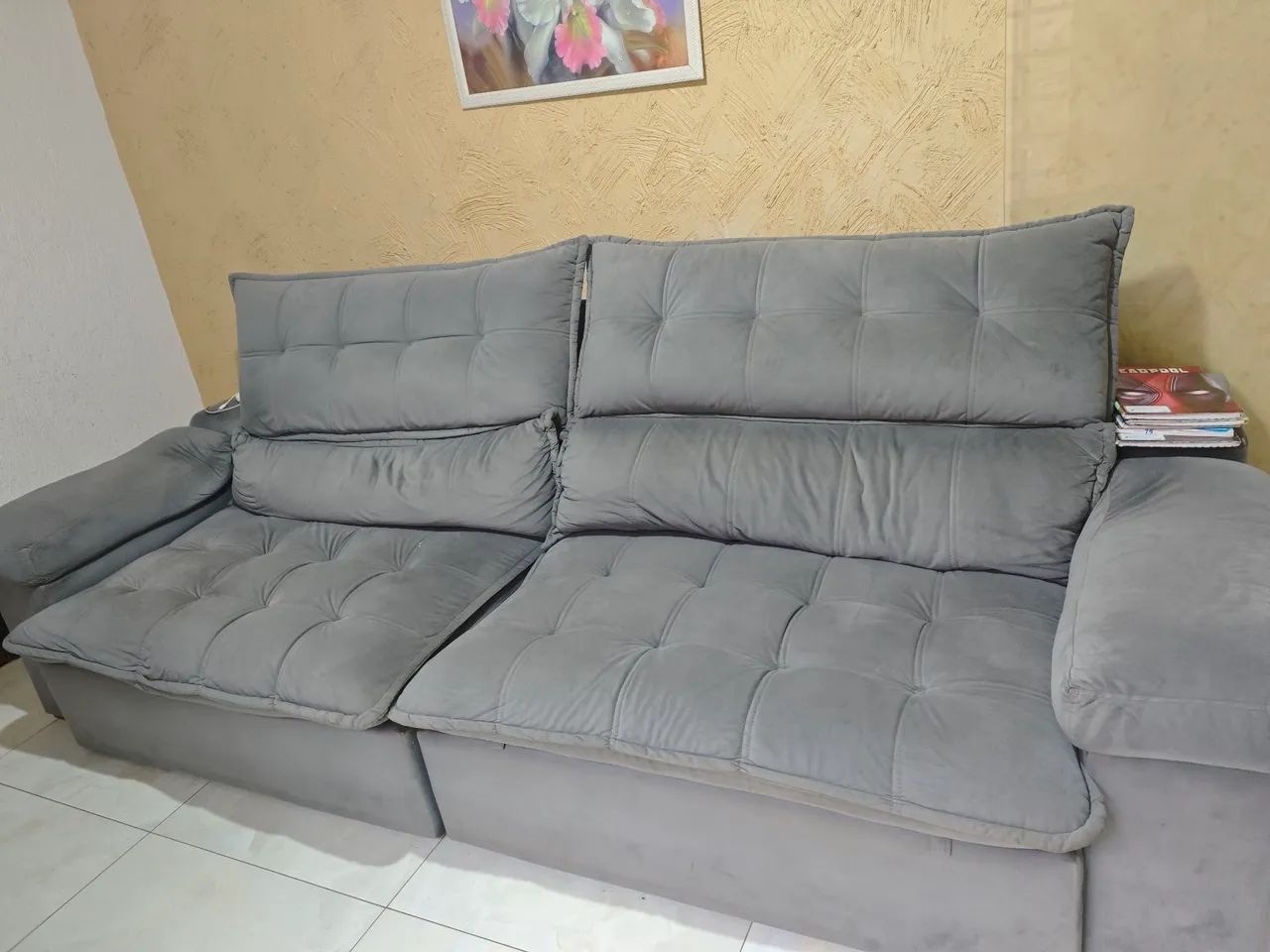Sofá retrátil e reclinável 3 metros!!! - Foto 3