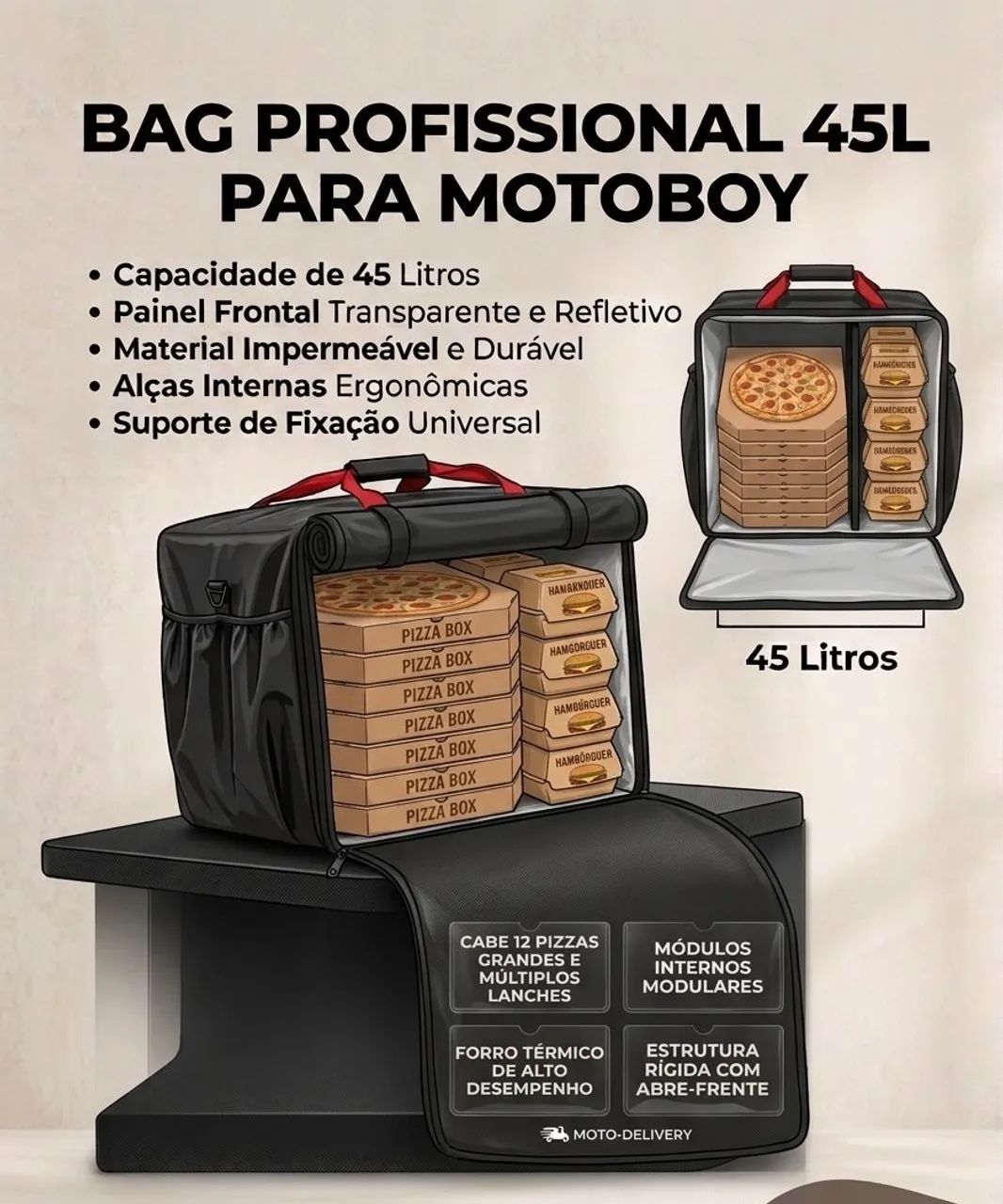 Bag motoboy nova 45 litros 